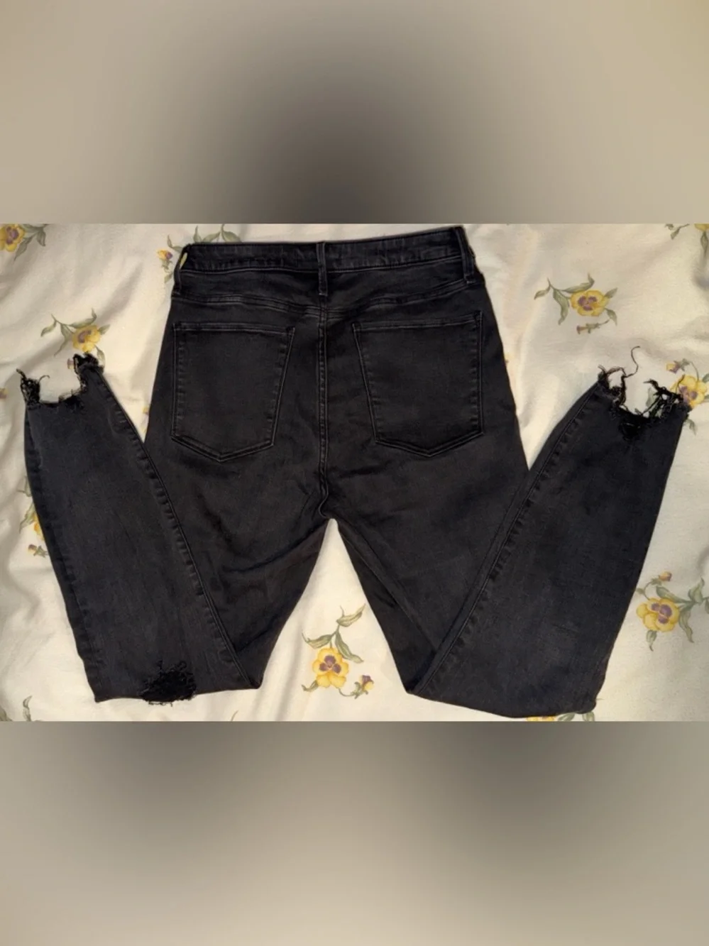 Abercrombie & Fitch Black High-Rise Distressed Skinny Jeans Size 10 Curvy - Picture 2 of 4
